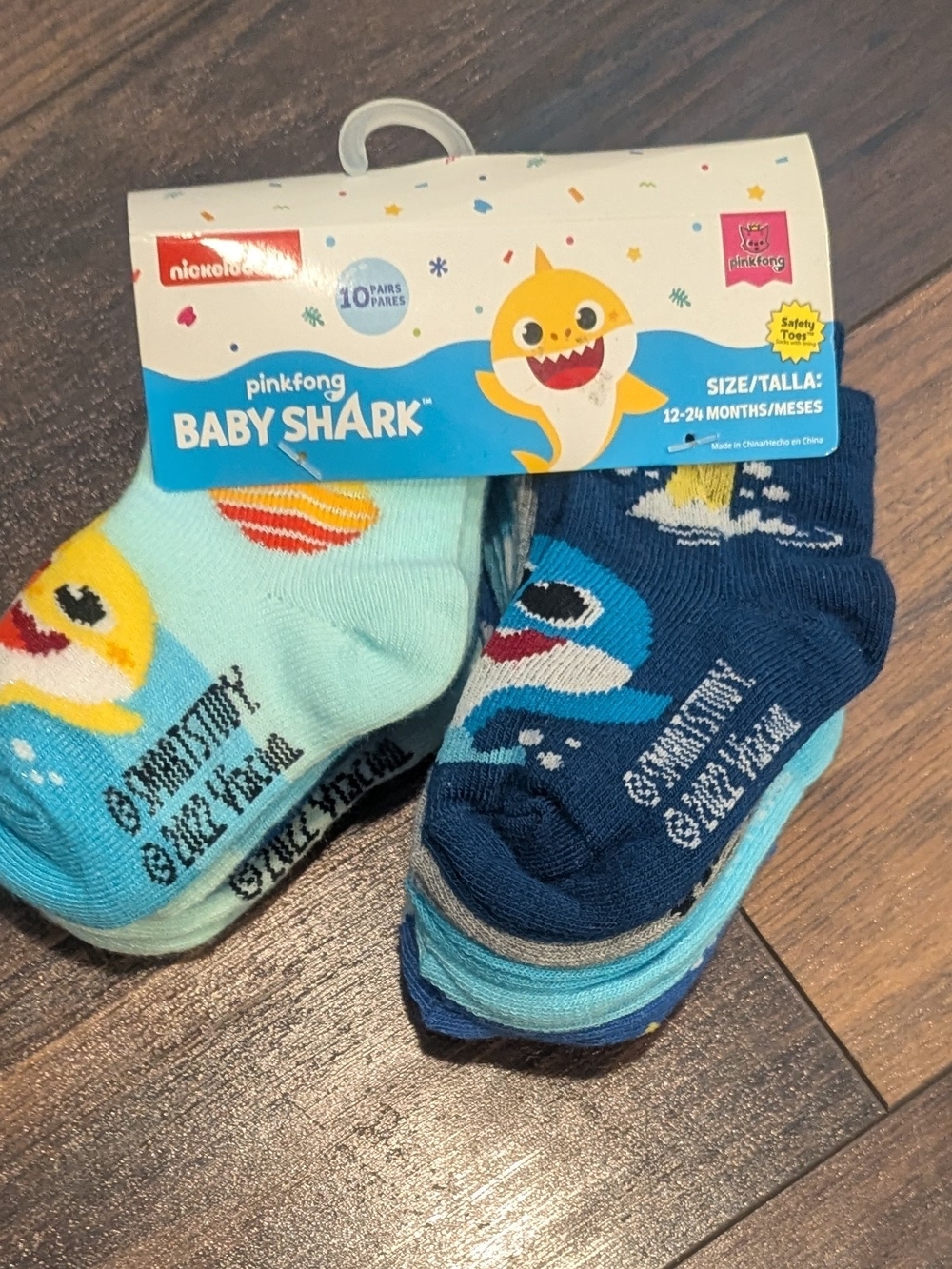 Baby Shark Kids Blue & Light Blue Socks - 10 Pairs